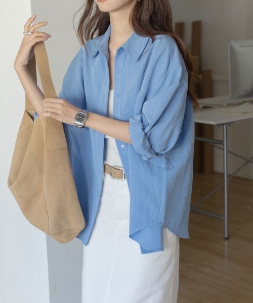 CHUN CHUN NOTES(チュンチュンノーツ)の「26SS/オーバーサイズポケットシャツ(シャツ/ブラウス・レディース・ブルー/ピンク/ホワイト・F)」の18枚目の写真