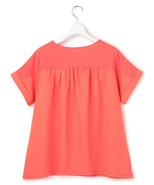 J.PRESS YORK STREET(ジェイプレスヨークストリート)の「【WOMEN】バックファブリック プルオーバー(Tシャツ/カットソー・レディース・ネイビー系/ホワイト系/オレンジ系/ダークブラウン系/サックスブルー系・F)」の6枚目の写真