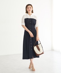 YECCA VECCA | ハーフスリーブベアドッキングワンピース(ワンピース)