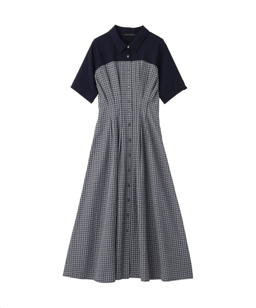 YECCA VECCA(イェッカヴェッカ)の「ハーフスリーブベアドッキングワンピース(ワンピース・レディース・ネイビー/チェック/ストライプ・FREE)」の20枚目の写真