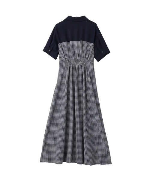 YECCA VECCA(イェッカヴェッカ)の「ハーフスリーブベアドッキングワンピース(ワンピース・レディース・ネイビー/チェック/ストライプ・FREE)」の21枚目の写真