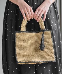 rps（アールピーエス）の「タッセル付き縁取りペーパーカゴバッグ（かごバッグ）」