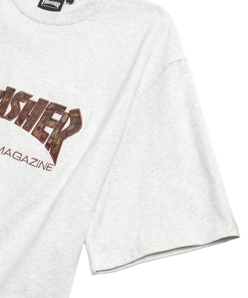 THRASHER（スラッシャー）の「THRASHER (スラッシャー) Tシャツ 半袖 綿100％ ショートファー アニマル柄 ブランドロゴ クルーネック カットソー TH26SU06D12 ユニセックス（Tシャツ/カットソー・メンズ・ピンク/ブラック/グレー・LL/M/L）」の9枚目の写真