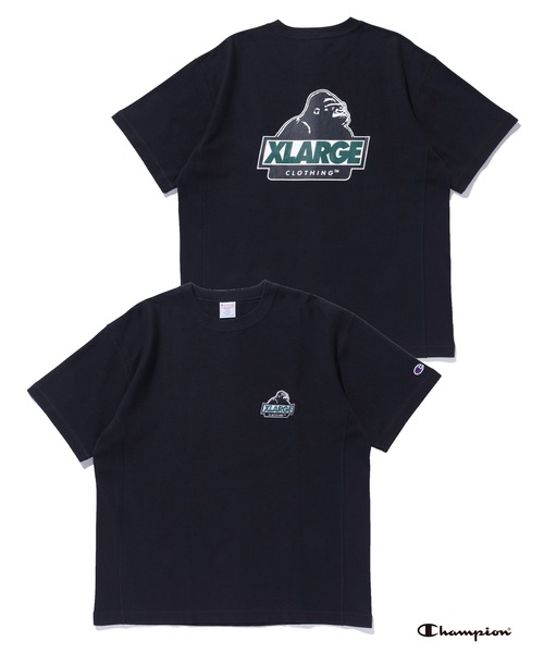 Champion(チャンピオン)の「XLARGE×Champion S/S TEE(Tシャツ/カットソー・メンズ・アッシュ/ブラック/ベージュ/ネイビー・S/M/L/XL)」の2枚目の写真