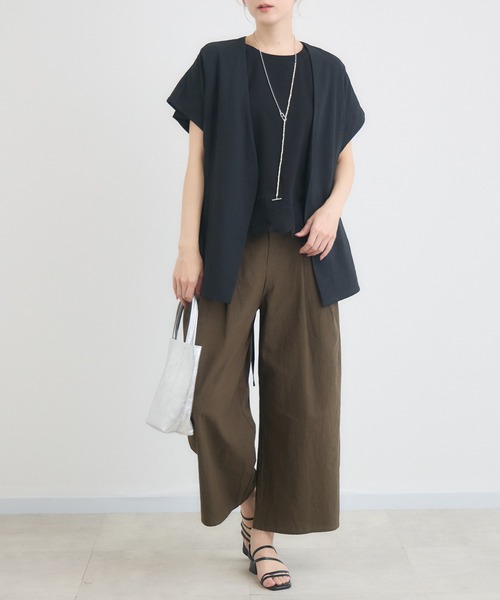 KATHARINE ROSS(キャサリンロス)の「【KATHARINE ROSS】ノーカラーガーゼジャケット(ノーカラージャケット・レディース・ベージュ/ブラック・FREE)」の8枚目の写真