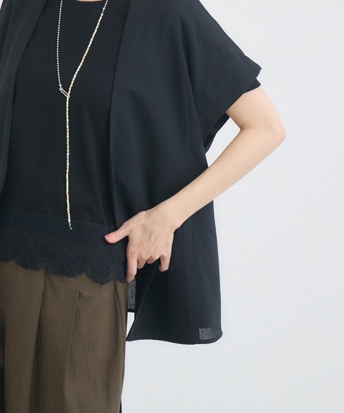 KATHARINE ROSS(キャサリンロス)の「【KATHARINE ROSS】ノーカラーガーゼジャケット(ノーカラージャケット・レディース・ベージュ/ブラック・FREE)」の11枚目の写真