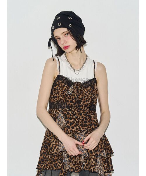 jouetie(ジュエティ)の「レースロゴタンクブラトップ 夏服 アンダーウェア(タンクトップ・レディース・レッド/イエロー/その他1/その他2/ブラック/オフホワイト/グレー/ブラウン・MEDIUM)」の2枚目の写真