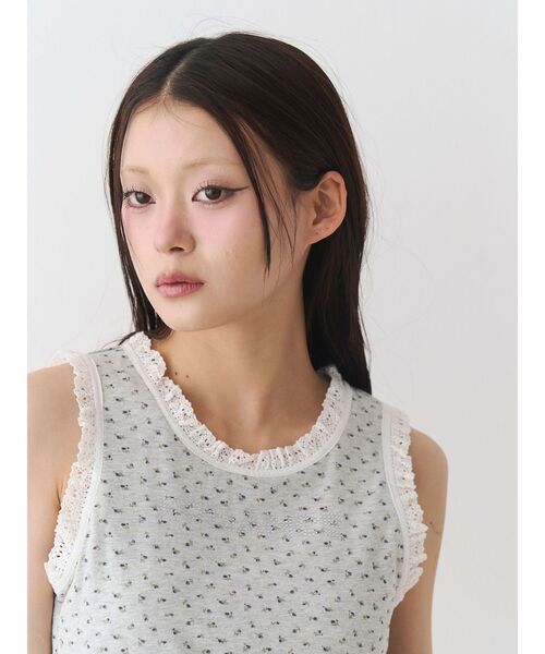 jouetie（ジュエティ）の「レースロゴタンクブラトップ（タンクトップ・レディース・レッド/イエロー/その他1/その他2/ブラック・MEDIUM）」の4枚目の写真