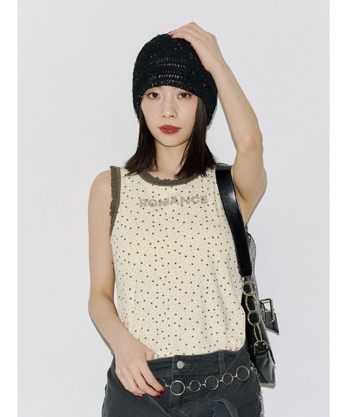 jouetie(ジュエティ)の「レースロゴタンクブラトップ 夏服 アンダーウェア(タンクトップ・レディース・レッド/イエロー/その他1/その他2/ブラック/オフホワイト/グレー/ブラウン・MEDIUM)」の6枚目の写真