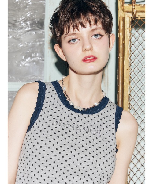 jouetie(ジュエティ)の「レースロゴタンクブラトップ 夏服 アンダーウェア(タンクトップ・レディース・レッド/イエロー/その他1/その他2/ブラック/オフホワイト/グレー/ブラウン・MEDIUM)」の12枚目の写真
