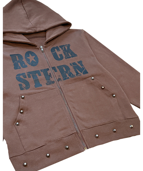 AMENDER(アメンダー)の「ROCKSTERN STUD ZIP-UP HOODIE (brown)(パーカー・レディース・その他・1/2)」の2枚目の写真