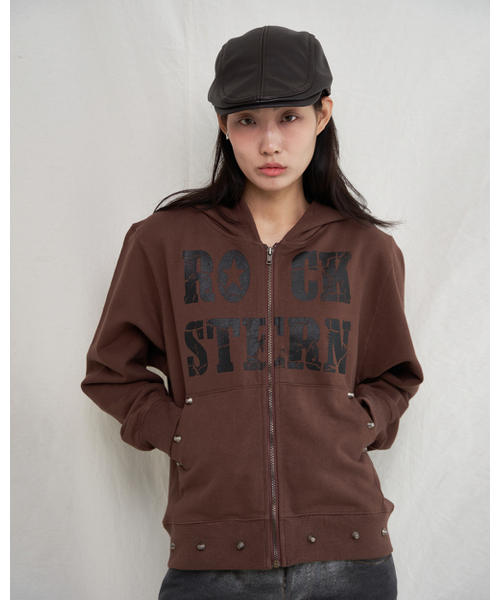AMENDER(アメンダー)の「ROCKSTERN STUD ZIP-UP HOODIE (brown)(パーカー・レディース・その他・1/2)」の5枚目の写真
