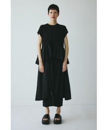 セール】Tuck sleeve docking dress タック スリーブ ドッキング