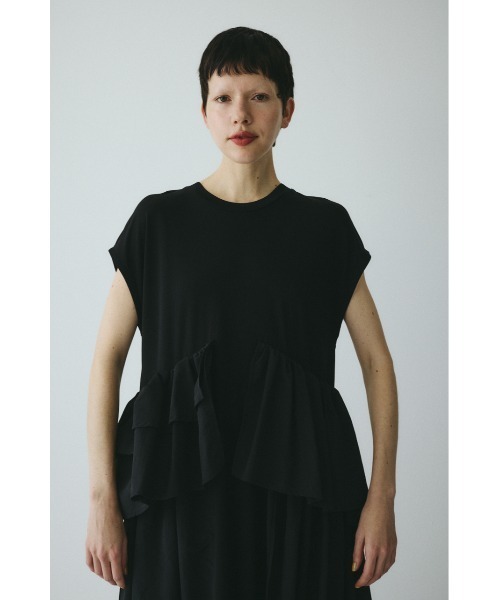 HeRIN.CYE(ヘリンドットサイ)の「Side frill pante dress / サイドフリルポンチドレス(ワンピース・レディース・ネイビー/ブラック・38/36)」の8枚目の写真