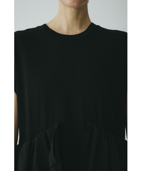 HeRIN.CYE(ヘリンドットサイ)の「Side frill pante dress / サイドフリルポンチドレス(ワンピース・レディース・ネイビー/ブラック・38/36)」の9枚目の写真