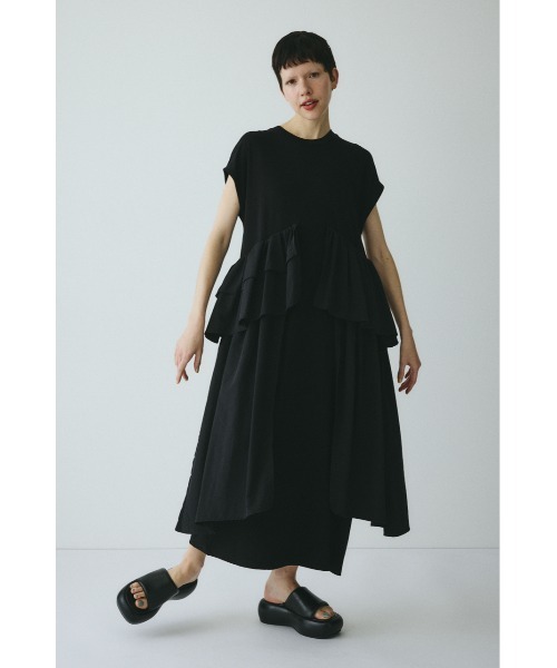 HeRIN.CYE(ヘリンドットサイ)の「Side frill pante dress / サイドフリルポンチドレス(ワンピース・レディース・ネイビー/ブラック・38/36)」の3枚目の写真