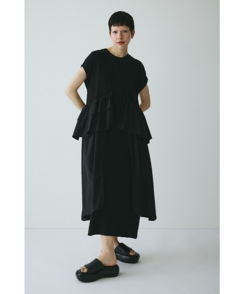 HeRIN.CYE(ヘリンドットサイ)の「Side frill pante dress / サイドフリルポンチドレス(ワンピース・レディース・ネイビー/ブラック・38/36)」の5枚目の写真