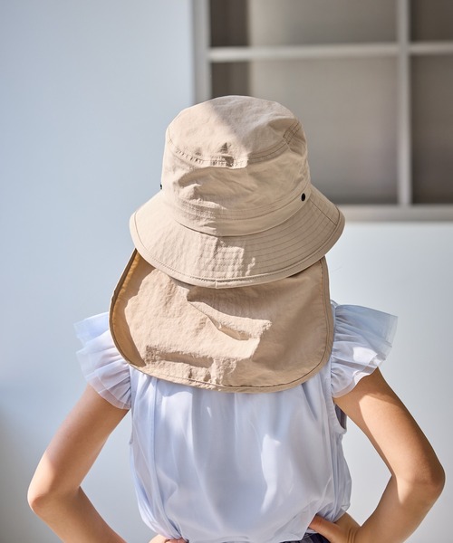 ROPE' PICNIC(ロペピクニック)の「【KIDS/キッズ】日よけ付きアドベンチャーハット/UVカット・撥水・抗菌(ハット・キッズ・ライトグリーン/ベージュ・FREE)」の22枚目の写真
