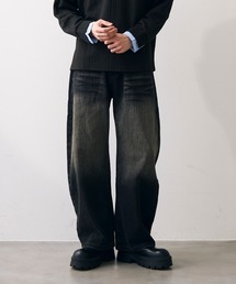 Vintage like curved wide denim / ビンテージライクカーブワイドデニム