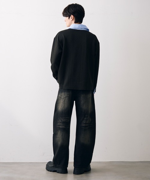 Shoowtime(ショウタイム)の「Vintage like curved wide denim / ビンテージライクカーブワイドデニム(デニムパンツ・メンズ・ブルー/ブラック・MEDIUM/LARGE/X-LARGE)」の9枚目の写真