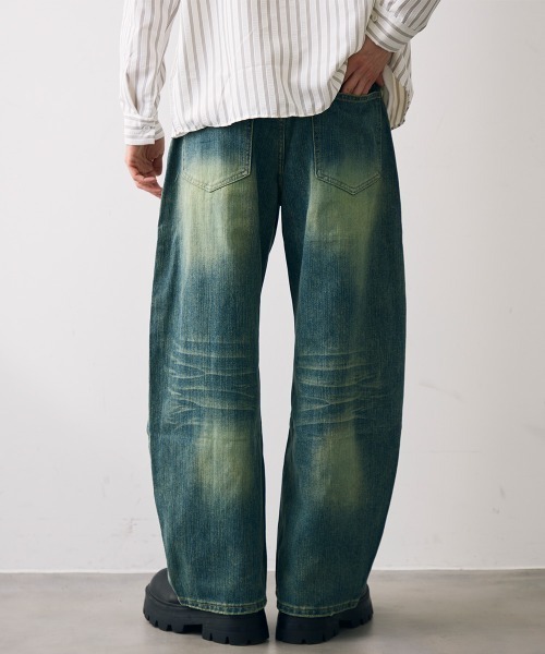 Shoowtime(ショウタイム)の「Vintage like curved wide denim / ビンテージライクカーブワイドデニム(デニムパンツ・メンズ・ブルー/ブラック・MEDIUM/LARGE/X-LARGE)」の16枚目の写真