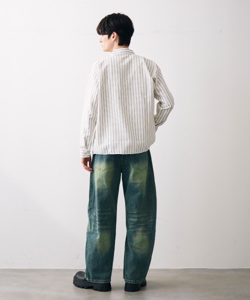 Shoowtime(ショウタイム)の「Vintage like curved wide denim / ビンテージライクカーブワイドデニム(デニムパンツ・メンズ・ブルー/ブラック・MEDIUM/LARGE/X-LARGE)」の17枚目の写真