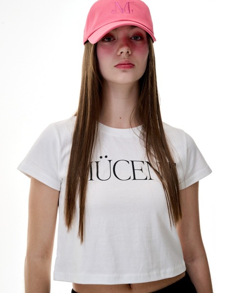 MUCENT（ムセント）の「A'GEM/9 × .kom 『MUCENT/ムセント』 LETTERING TEE/レタリング半袖Tシャツ（Tシャツ/カットソー・レディース・ホワイト/ブラック・FREE）」の6枚目の写真