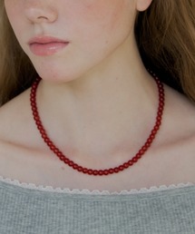 GIUNON | clear red beads necklace / クリアレッドビーズネックレス(ネックレス)
