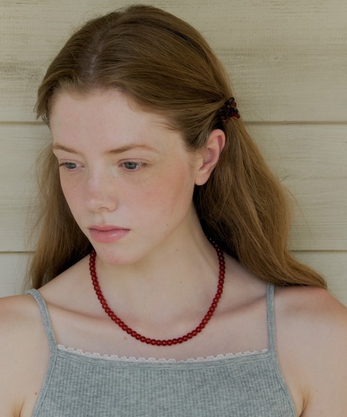 GIUNON(ジウノン)の「clear red beads necklace / クリアレッドビーズネックレス(ネックレス・レディース・レッド・FREE)」の7枚目の写真