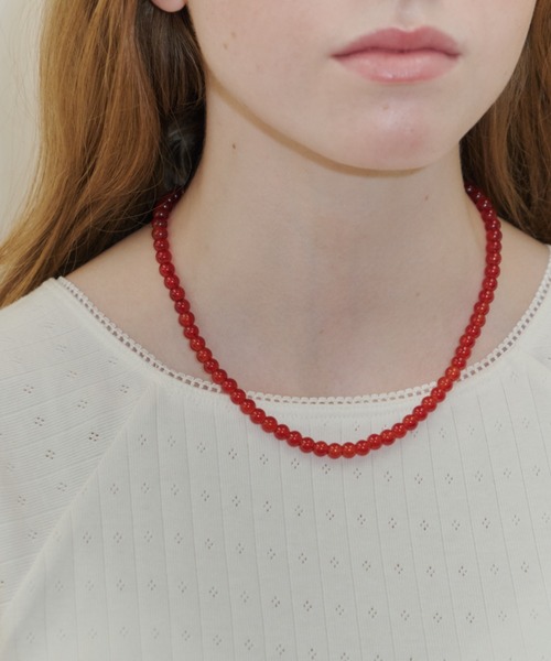 GIUNON(ジウノン)の「clear red beads necklace / クリアレッドビーズネックレス(ネックレス・レディース・レッド・FREE)」の14枚目の写真