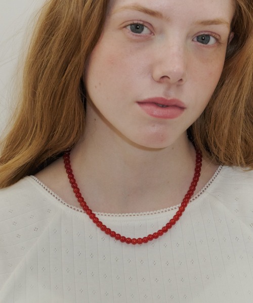 GIUNON(ジウノン)の「clear red beads necklace / クリアレッドビーズネックレス(ネックレス・レディース・レッド・FREE)」の15枚目の写真