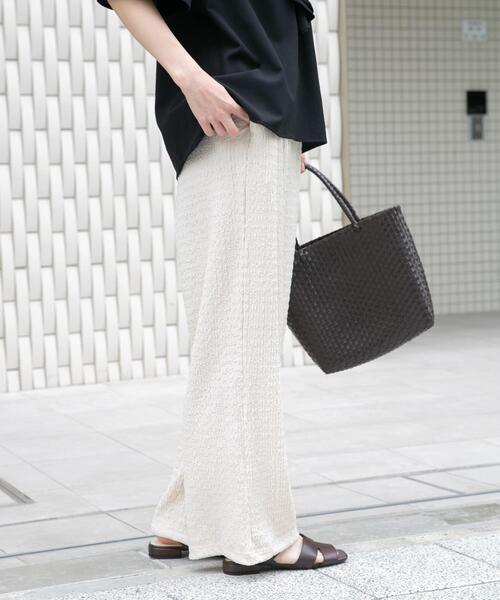 ITEMS URBANRESEARCH（アイテムズ アーバンリサーチ）の「『UVカット/接触冷感』カットヨウリュウイージーパンツ(楽着シリーズ)（その他パンツ・レディース・グリーン/ブラウン/オフホワイト・FREE）」の4枚目の写真