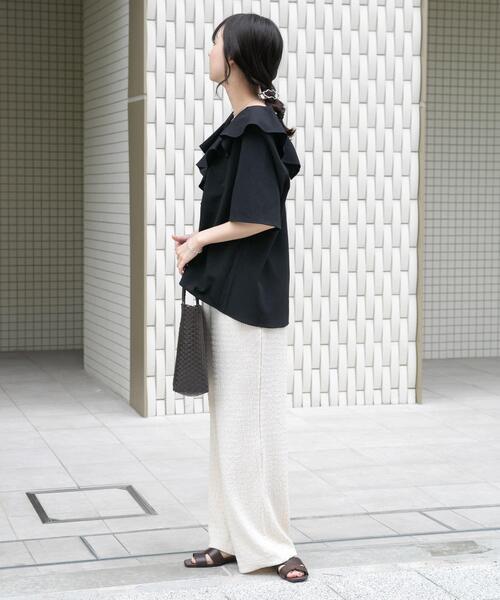 ITEMS URBANRESEARCH（アイテムズ アーバンリサーチ）の「『UVカット/接触冷感』カットヨウリュウイージーパンツ(楽着シリーズ)（その他パンツ・レディース・グリーン/ブラウン/オフホワイト・FREE）」の6枚目の写真