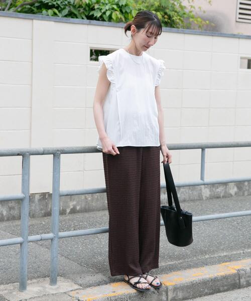 ITEMS URBANRESEARCH（アイテムズ アーバンリサーチ）の「『UVカット/接触冷感』カットヨウリュウイージーパンツ(楽着シリーズ)（その他パンツ・レディース・グリーン/ブラウン/オフホワイト・FREE）」の13枚目の写真