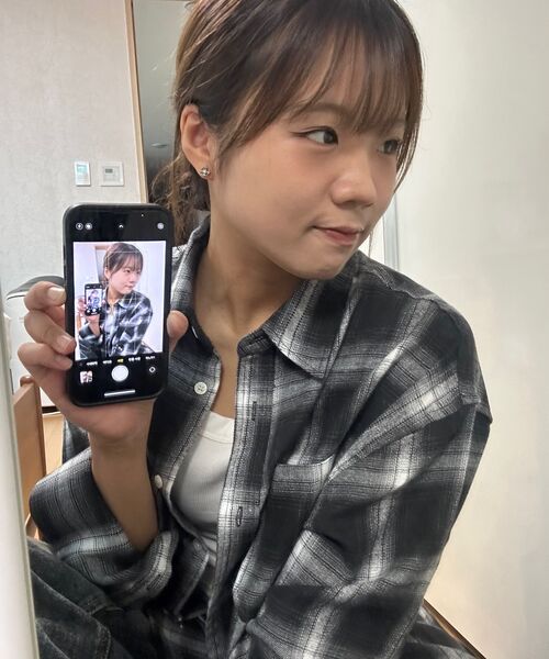KKEEE（ケーケーイーイー）の「イージータータンチェックオーバーサイズシャツ[ブラック]（シャツ/ブラウス・レディース・ブラック・MEDIUM/LARGE/X-LARGE）」の10枚目の写真