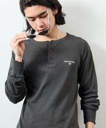 NAUTICA/ノーティカ Essentials タイトフィット L/S ヘンリーネックTシャツ