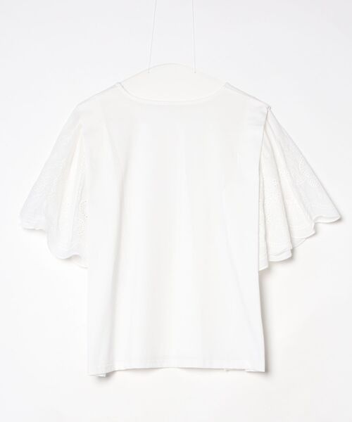 Anna Nicola(アンナニコラ)の「Anna Nicola 刺繍フレアスリーブカットソー 半袖(Tシャツ/カットソー・レディース・オフホワイト/ブラック・38)」の12枚目の写真