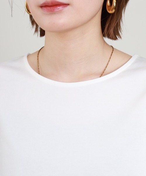 Anna Nicola(アンナニコラ)の「Anna Nicola 刺繍フレアスリーブカットソー 半袖(Tシャツ/カットソー・レディース・オフホワイト/ブラック・38)」の8枚目の写真