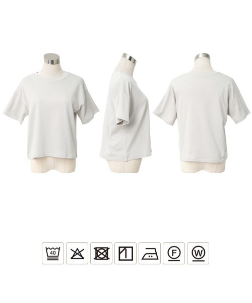 KOBE LETTUCE（コウベレタス）の「[ 接触冷感 ]　綿100%なめらか半袖Tシャツ（Tシャツ/カットソー・レディース・オフホワイト/ピンク/ブラック/チャコール/グレイッシュベージュ/ベビーピンク/ブルーグレー/グレー系その他・L/M）」の14枚目の写真