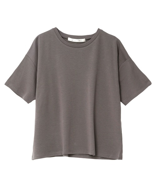 KOBE LETTUCE（コウベレタス）の「[ 接触冷感 ]　綿100%なめらか半袖Tシャツ（Tシャツ/カットソー・レディース・オフホワイト/ピンク/ブラック/チャコール/グレイッシュベージュ/ベビーピンク/ブルーグレー/グレー系その他・L/M）」の9枚目の写真