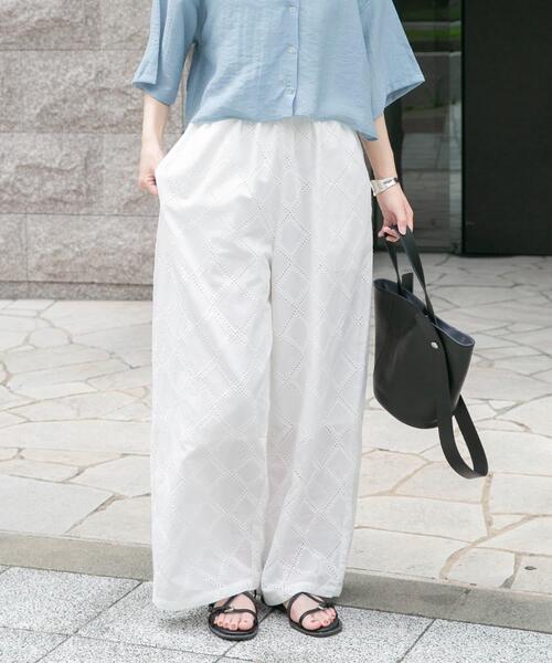 ITEMS URBANRESEARCH（アイテムズ アーバンリサーチ）の「コットンレースパンツ（その他パンツ・レディース・ホワイト/ブラック・FREE）」の5枚目の写真