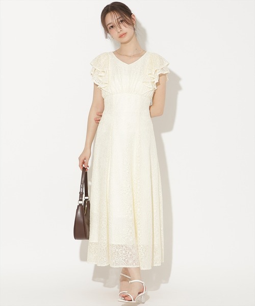 WILLSELECTION(ウィルセレクション)の「フリルスリーブフレアワンピース(ワンピース・レディース・ブルー系その他/ホワイト系その他/ブラック系その他/ブルー/オフホワイト・FREE)」の2枚目の写真