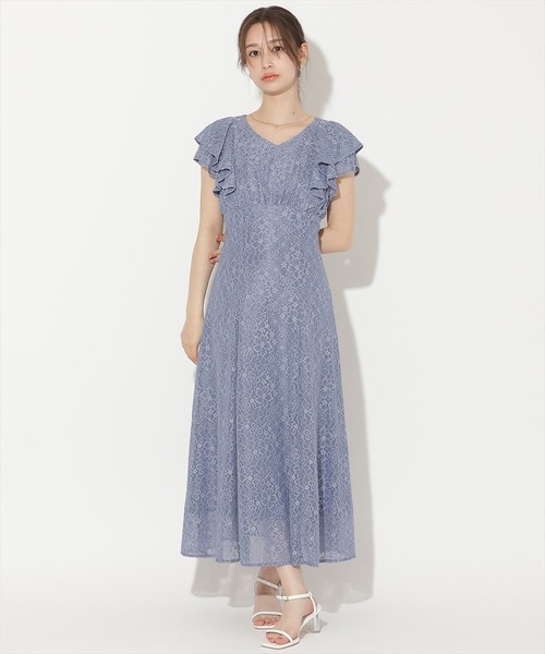 WILLSELECTION(ウィルセレクション)の「フリルスリーブフレアワンピース(ワンピース・レディース・ブルー系その他/ホワイト系その他/ブラック系その他/ブルー/オフホワイト・FREE)」の5枚目の写真