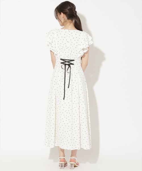 WILLSELECTION(ウィルセレクション)の「フリルスリーブフレアワンピース(ワンピース・レディース・ブルー系その他/ホワイト系その他/ブラック系その他/ブルー/オフホワイト・FREE)」の6枚目の写真