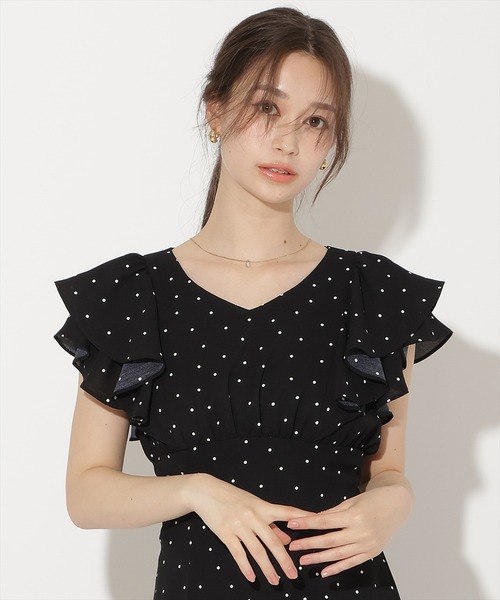 WILLSELECTION(ウィルセレクション)の「フリルスリーブフレアワンピース(ワンピース・レディース・ブルー系その他/ホワイト系その他/ブラック系その他/ブルー/オフホワイト・FREE)」の13枚目の写真