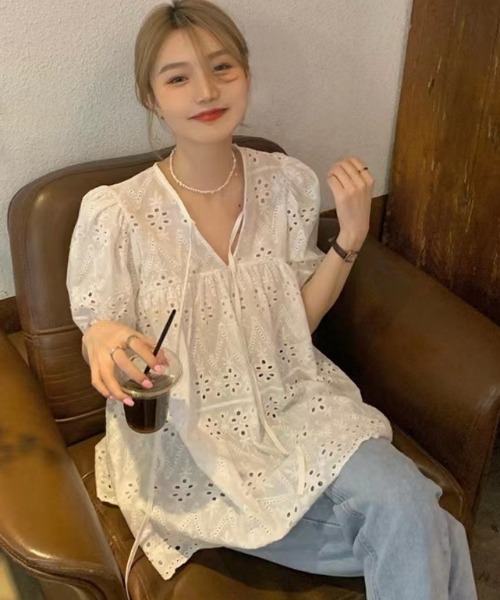 Vipoa(ヴィポア)の「French lace puff blouse(シャツ/ブラウス・レディース・ホワイト・FREE)」の17枚目の写真