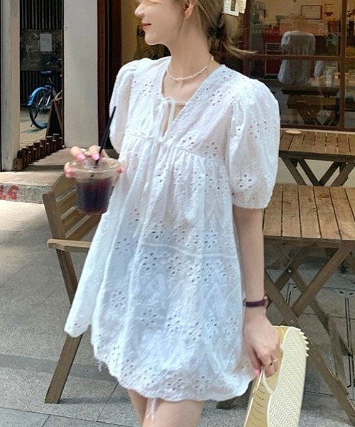 Vipoa(ヴィポア)の「French lace puff blouse(シャツ/ブラウス・レディース・ホワイト・FREE)」の5枚目の写真