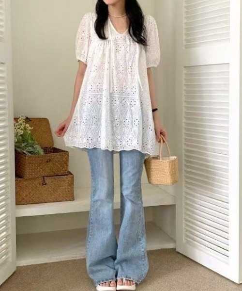 Vipoa(ヴィポア)の「French lace puff blouse(シャツ/ブラウス・レディース・ホワイト・FREE)」の19枚目の写真