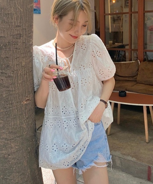 Vipoa(ヴィポア)の「French lace puff blouse(シャツ/ブラウス・レディース・ホワイト・FREE)」の15枚目の写真
