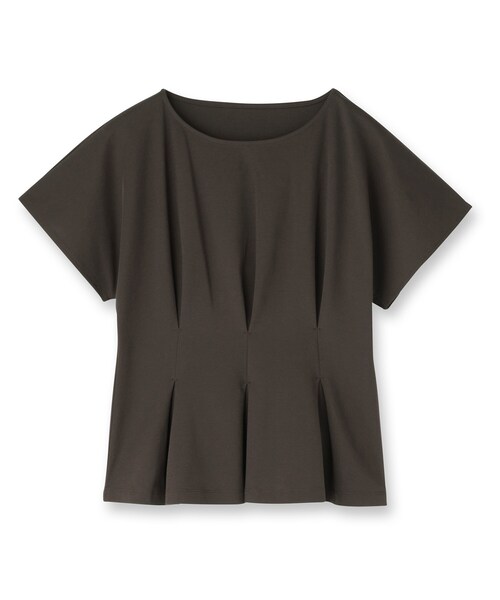 Reflect(リフレクト)の「【UVカット/接触冷感/吸水速乾】タックデザインフレアトップス(Tシャツ/カットソー・レディース・ダークブラウン/ネイビー/ホワイト/ライトイエロー系・09/11/13)」の12枚目の写真